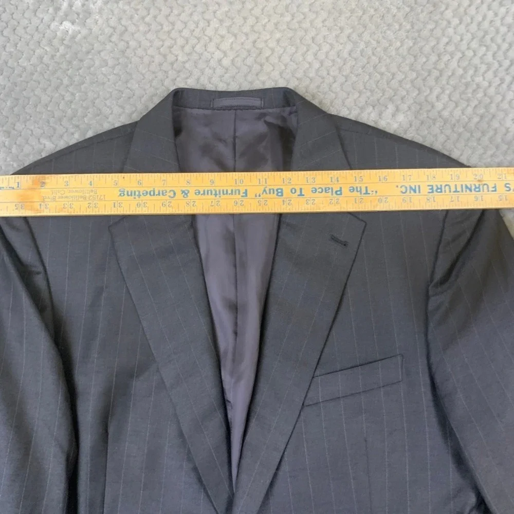 Loro Piana Super 150s Wool Blazer Mens 44R Charcoal Lord's Tailor Pinstripe